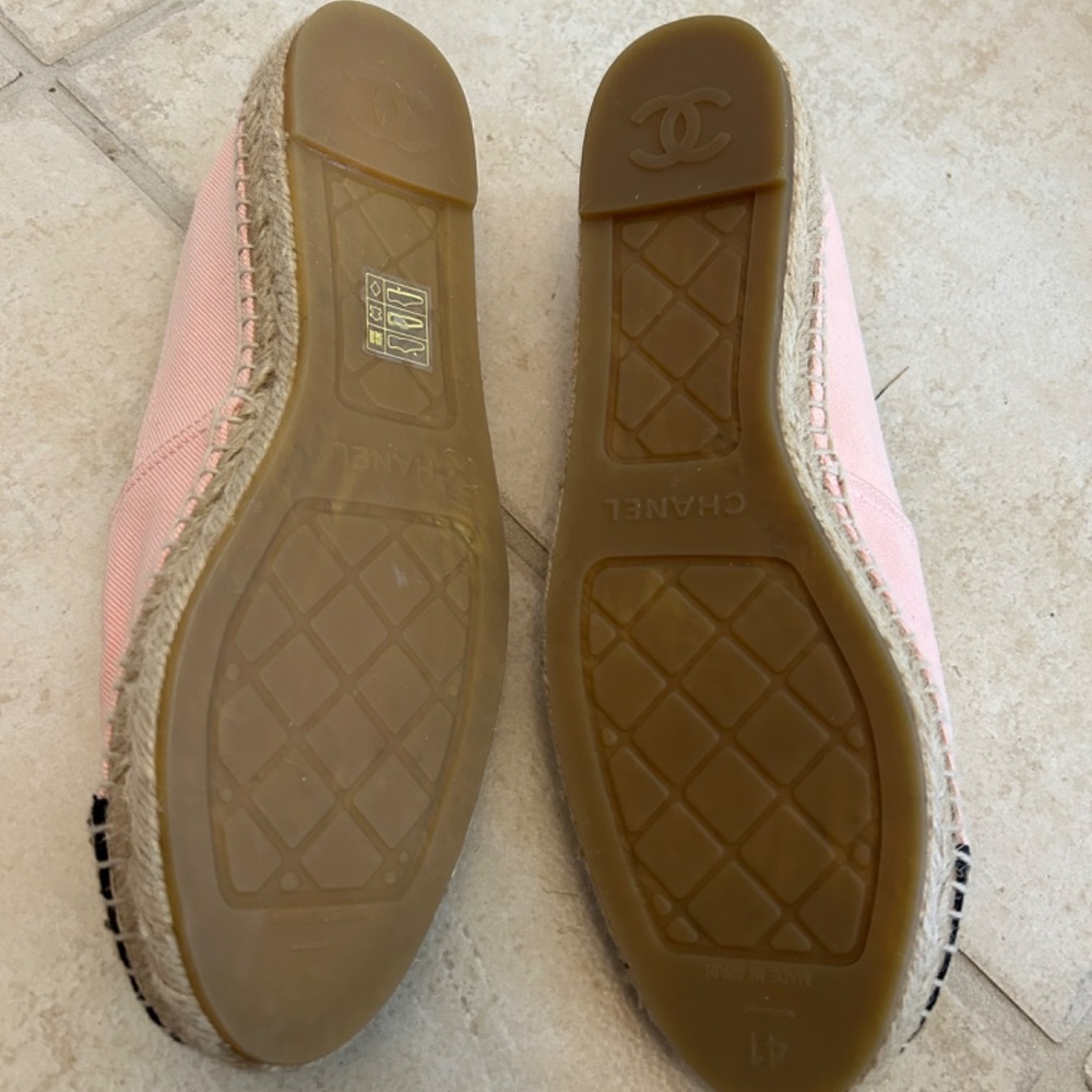 Chanel Denim Toile CC Espadrilles 36 Pink Black - Picture 5 of 6